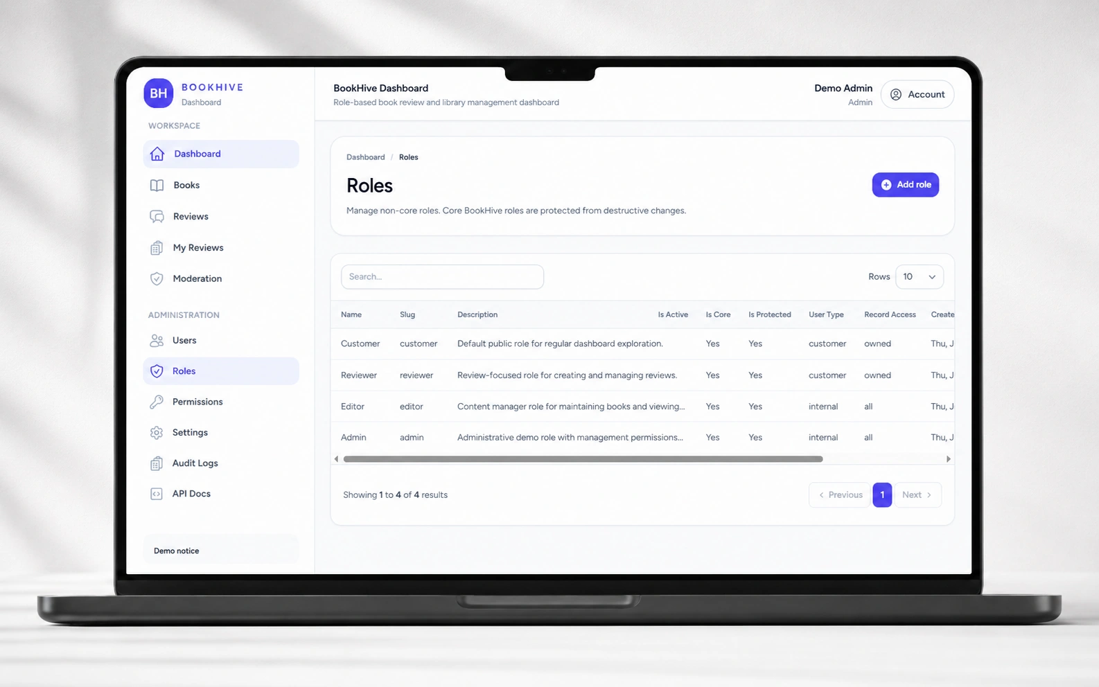 BookHive Dashboard mockup 2