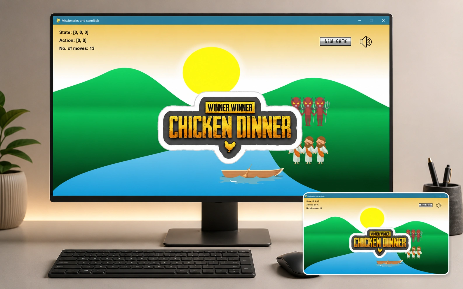 Missionaries & Cannibals Game mockup 2