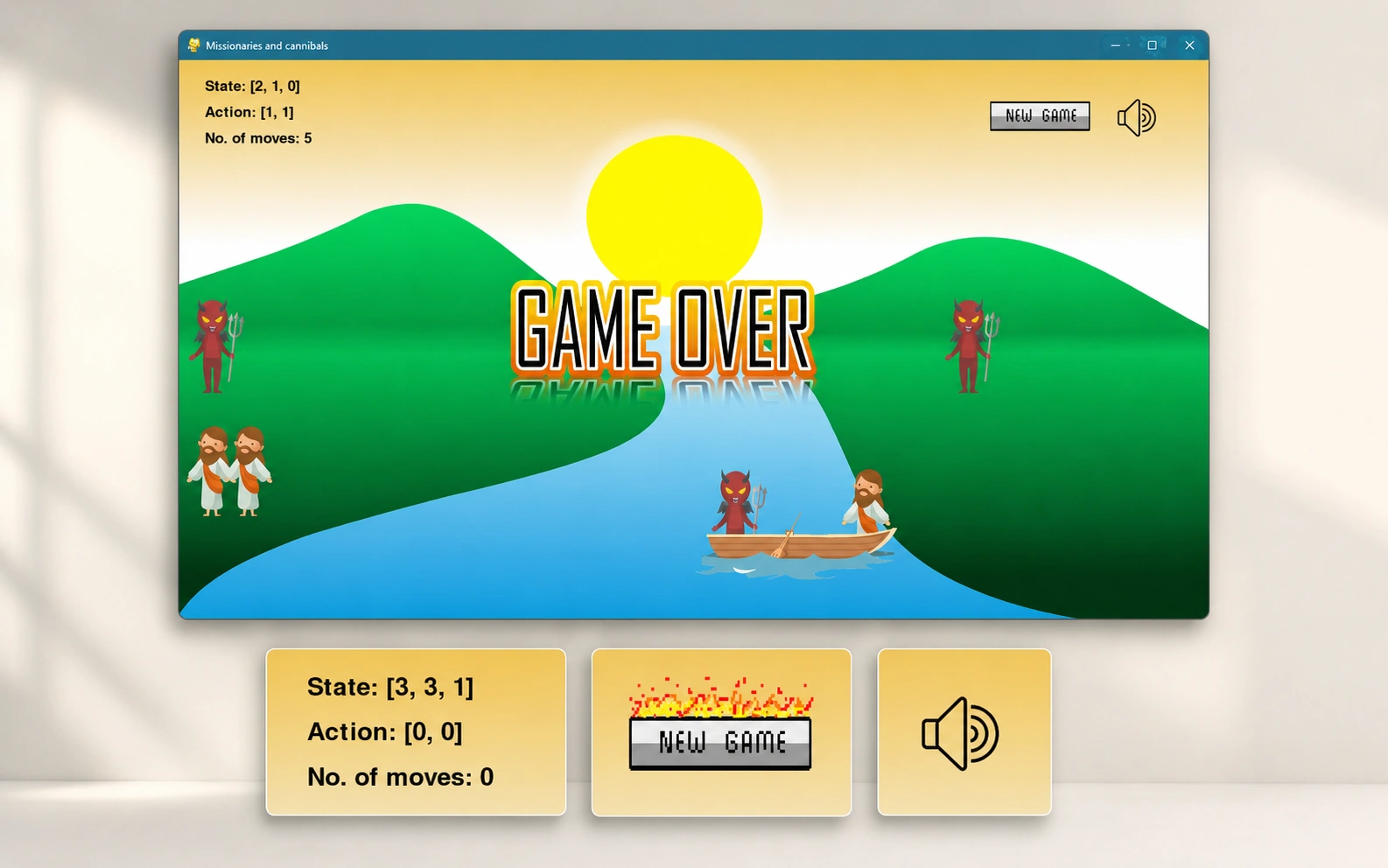 Missionaries & Cannibals Game mockup 3